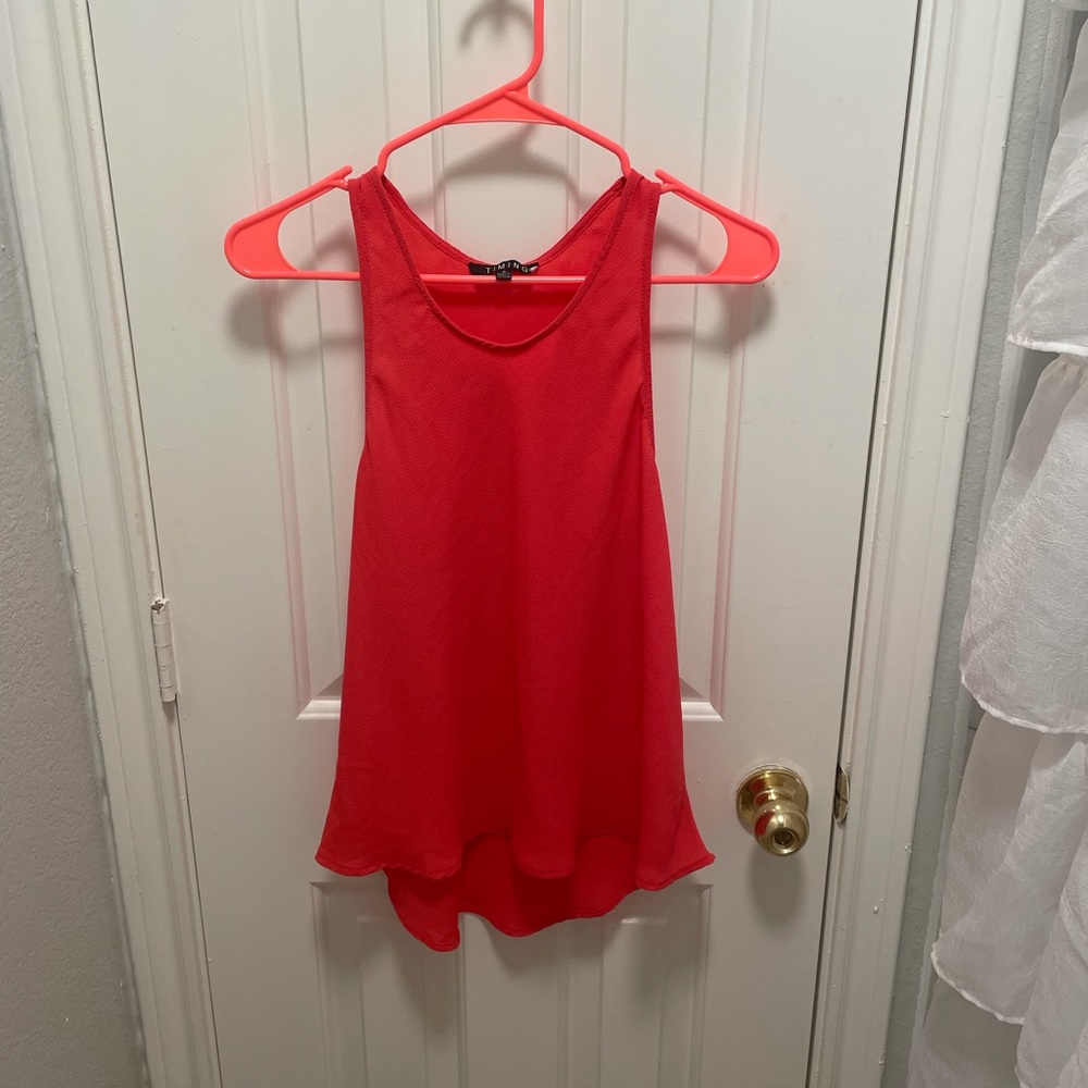 Coral high neck racer back tank top